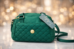 Elegant Quilted Crossbody Handbag for Women – Premium Shoulder Bag (Green)