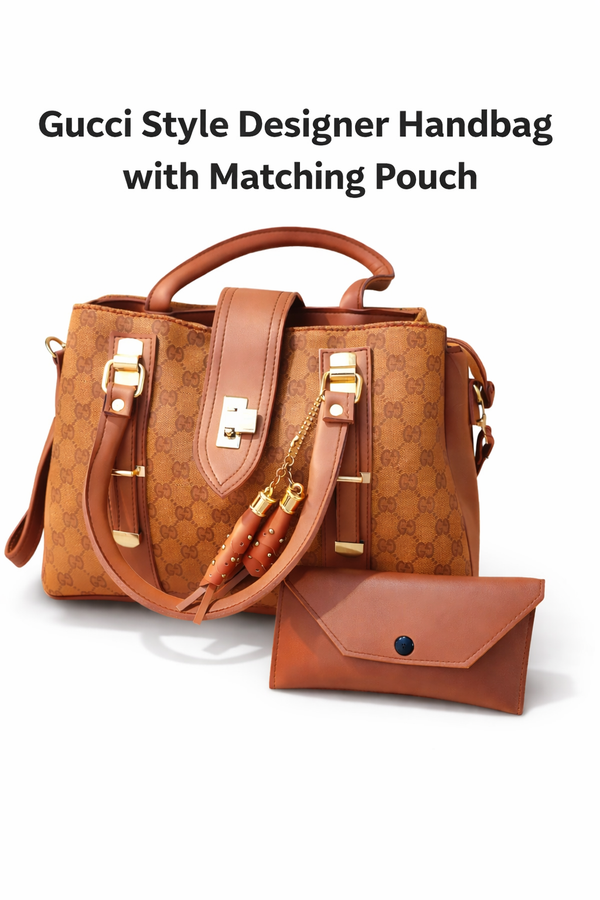 Luxury Monogram Style Handbag with Matching Wallet – Premium Ladies Bag