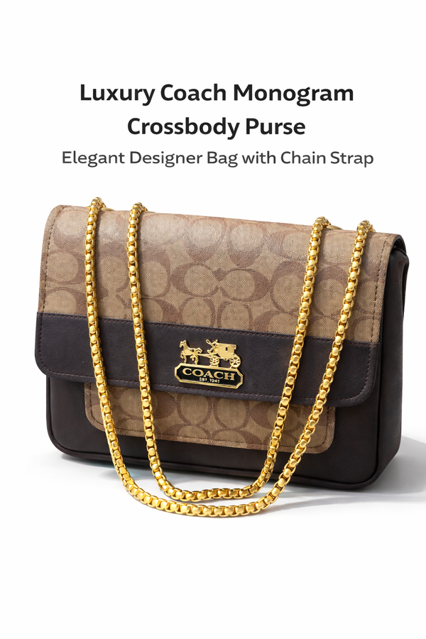 Luxury Monogram Crossbody Chain Bag for Women – Elegant Designer Style