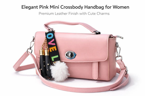 Elegant Pink Mini Crossbody Handbag for Women
