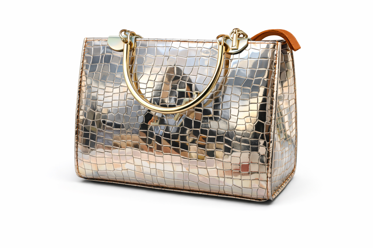 Luxury Metallic Crocodile Texture Handbag – Premium 3D Finish