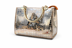 Luxury Metallic Crocodile Texture Handbag – Premium 3D Finish