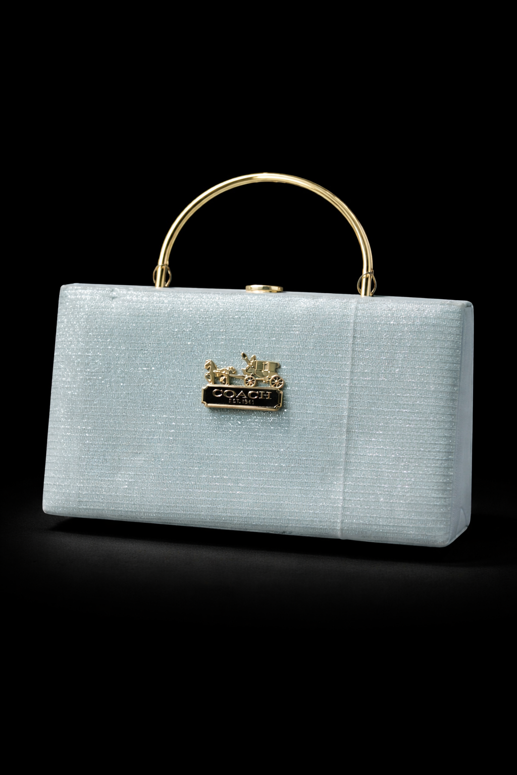 Luxury Glitter Box Clutch Bag with Metal Handle – Elegant Party Handbag